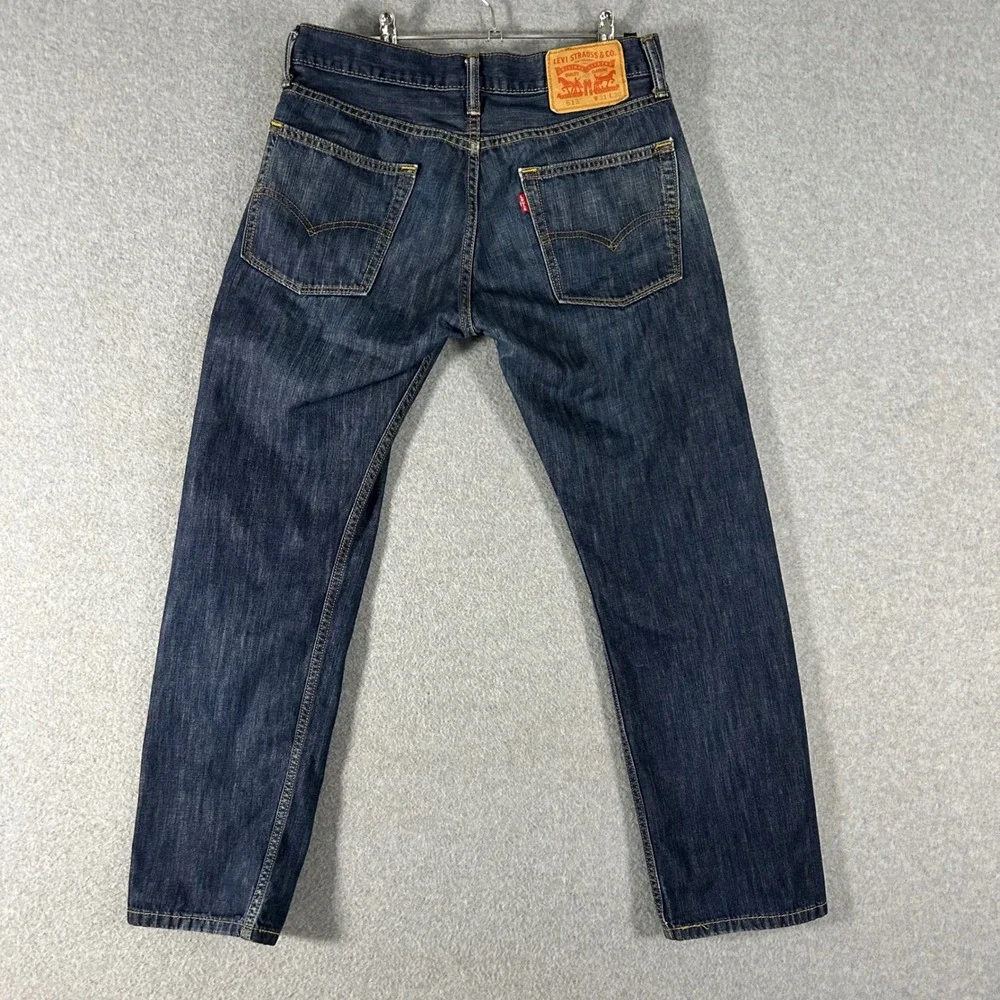 Levi's Jeans 513 Mens 30x27 Dark Wash Denim Slim Straight Casual‎ Classic